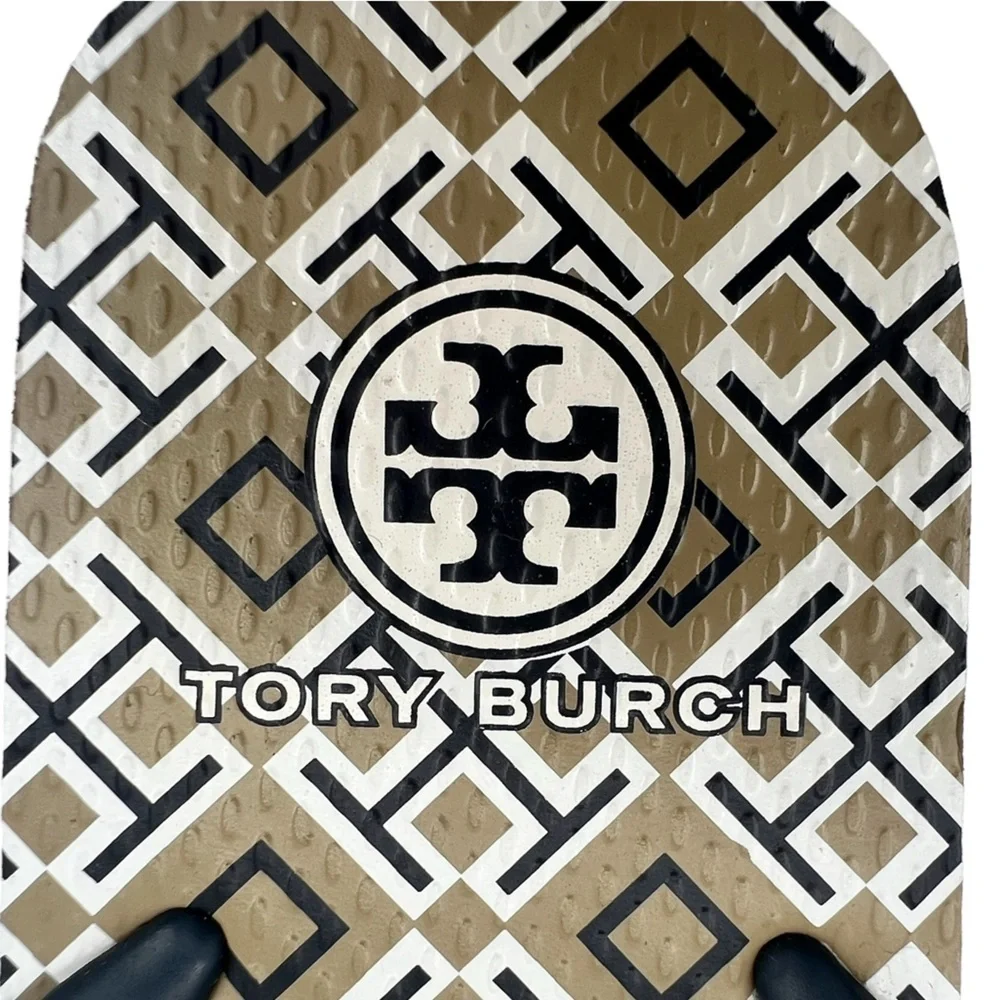 Tory Burch Slip On T-Strap Sandals Size Large